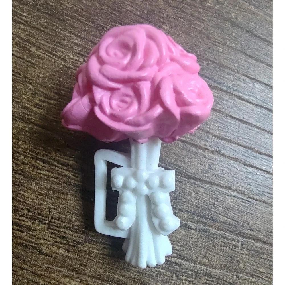 Barbie Rose Bouquet Pink Flowers Pink Bow Bridal Wedding Barbie Doll Accessory